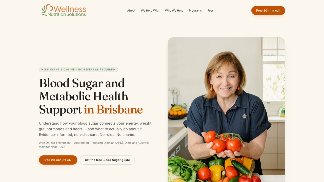 Wellness Nutrition Solutions website